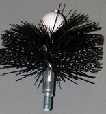 4" Pellet Stove Brush, twisted wire center w/ ball tip, 5/16-18 thread